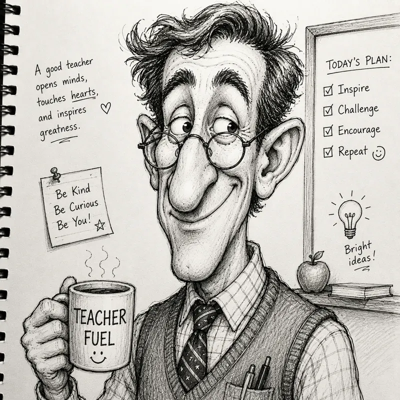 Funny Handdrawn Caricature Portraits