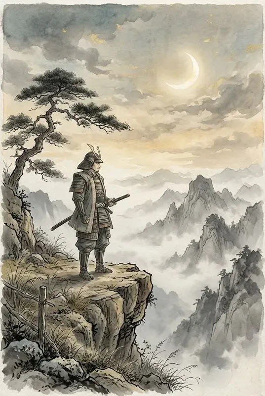 Nihonga Style Scenic Ink Art