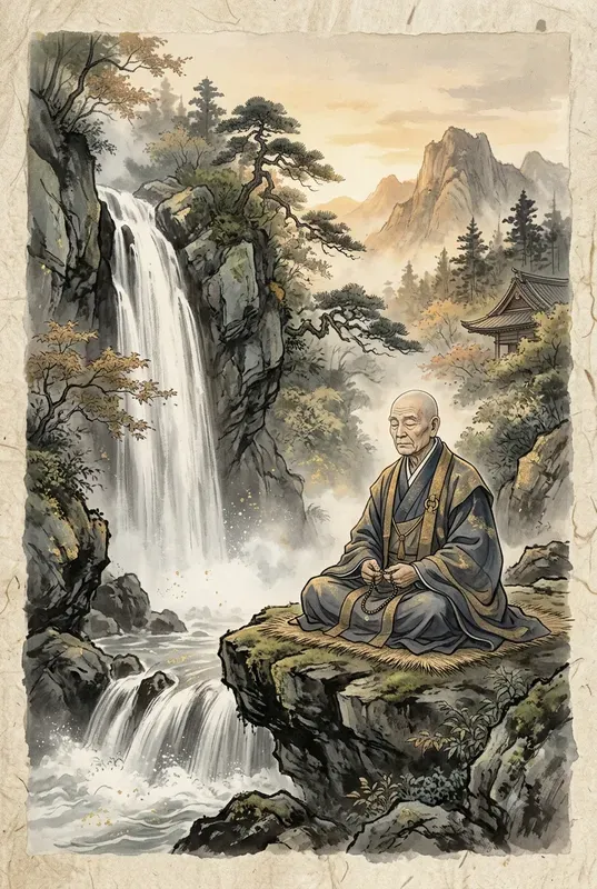 Nihonga Style Scenic Ink Art