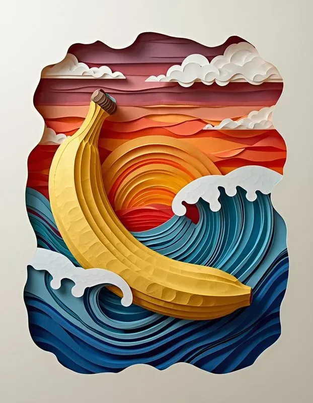 3D Layered Paper Cut Art Style