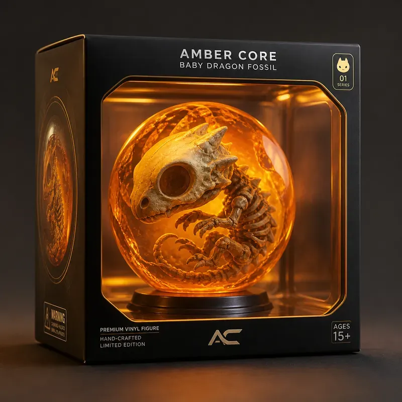 Amber Fossil Collectible Toy Boxes