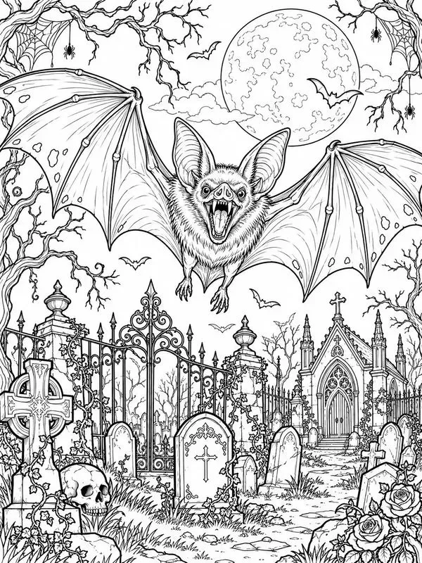 Creepy Halloween Adult Coloring Pages