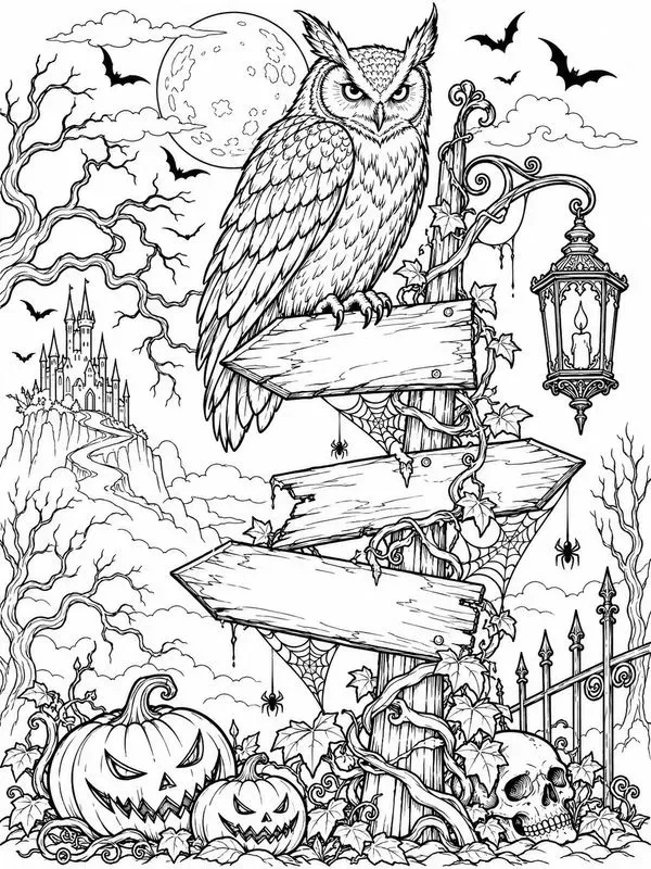 Creepy Halloween Adult Coloring Pages