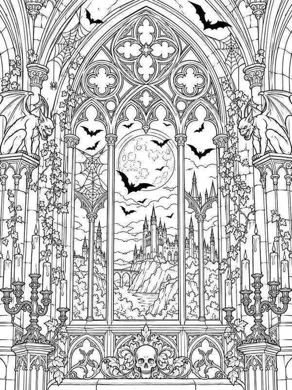 Creepy Halloween Adult Coloring Pages