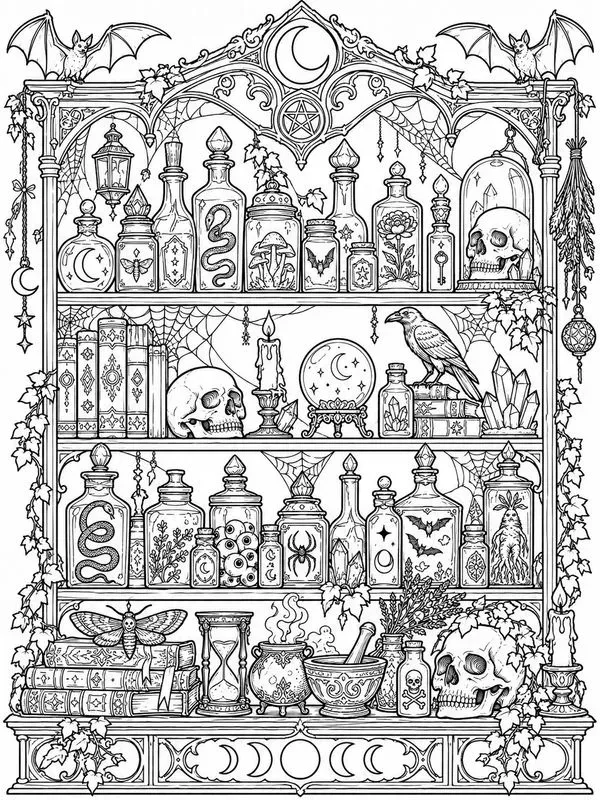 Creepy Halloween Adult Coloring Pages