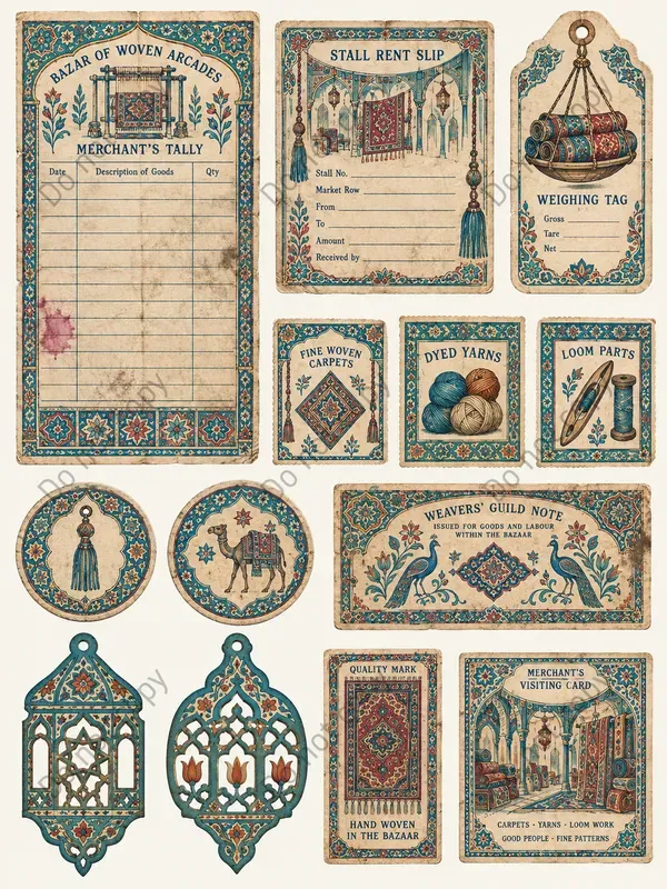 Persian Bazaar Ephemera Sheets