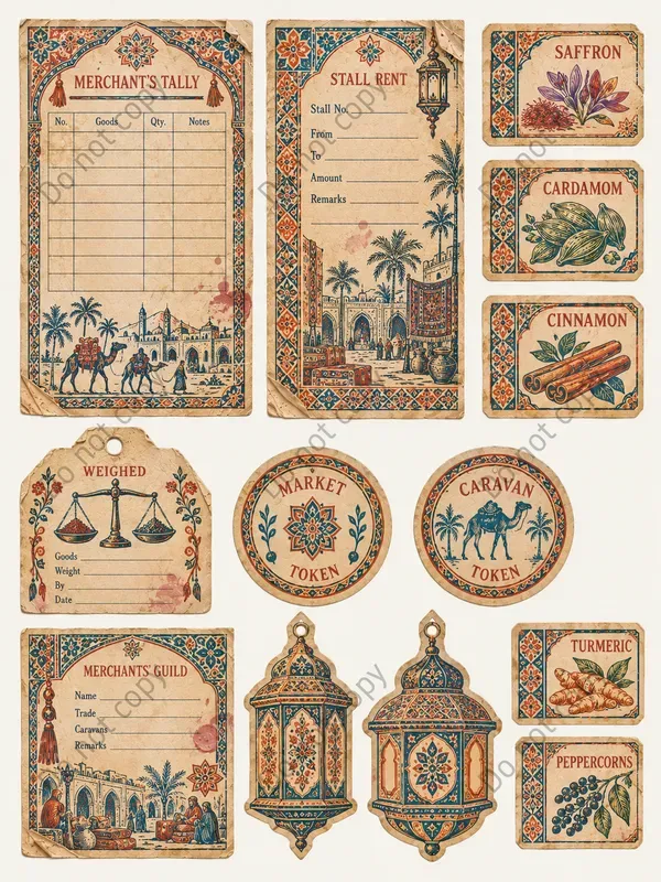 Persian Bazaar Ephemera Sheets