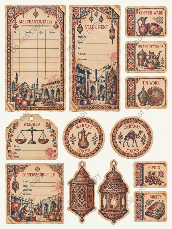 Persian Bazaar Ephemera Sheets