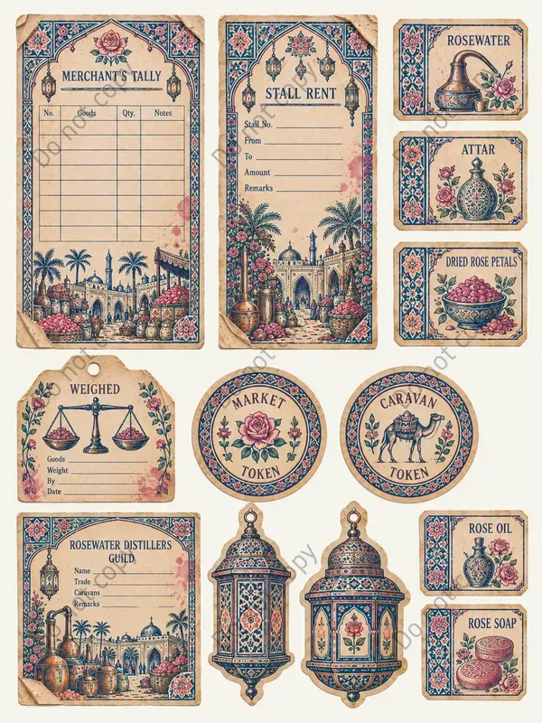 Persian Bazaar Ephemera Sheets