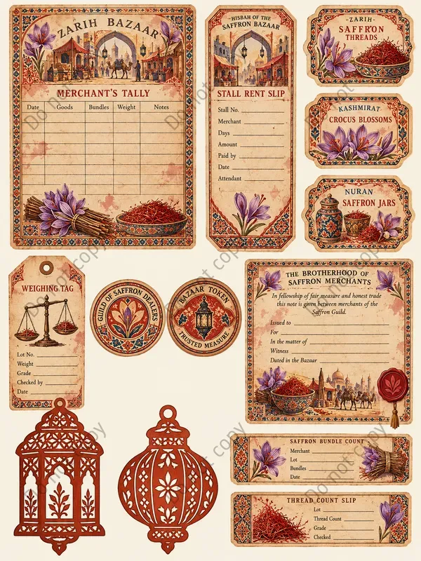 Persian Bazaar Ephemera Sheets
