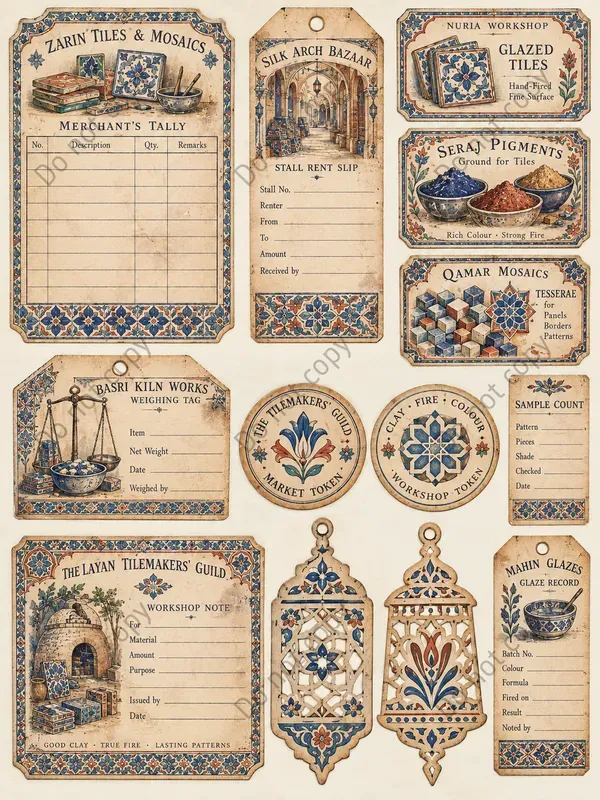 Persian Bazaar Ephemera Sheets