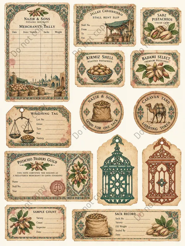 Persian Bazaar Ephemera Sheets