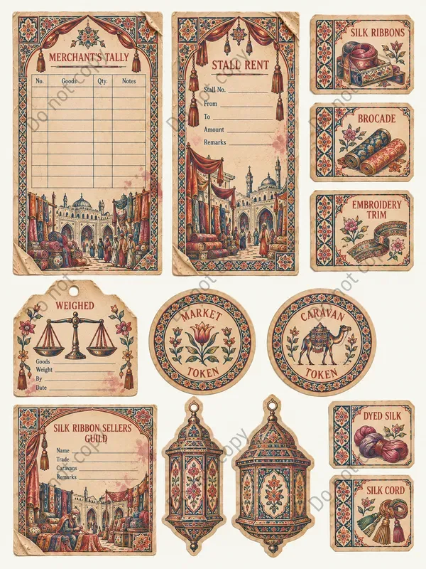 Persian Bazaar Ephemera Sheets