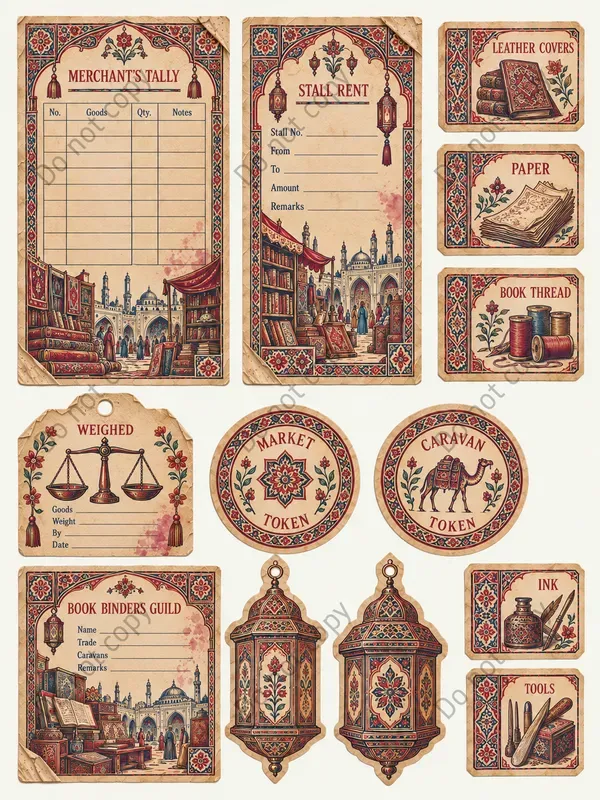Persian Bazaar Ephemera Sheets
