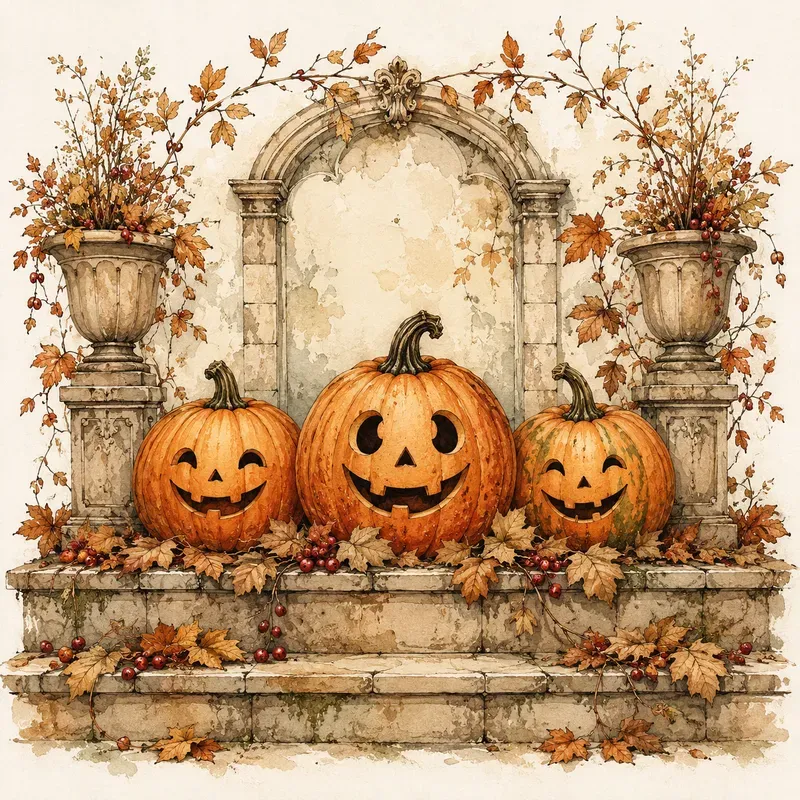 Vintage Autumn Storybook Gardens