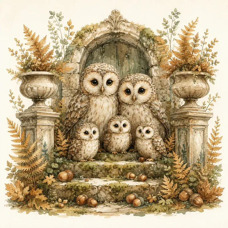 Vintage Autumn Storybook Gardens