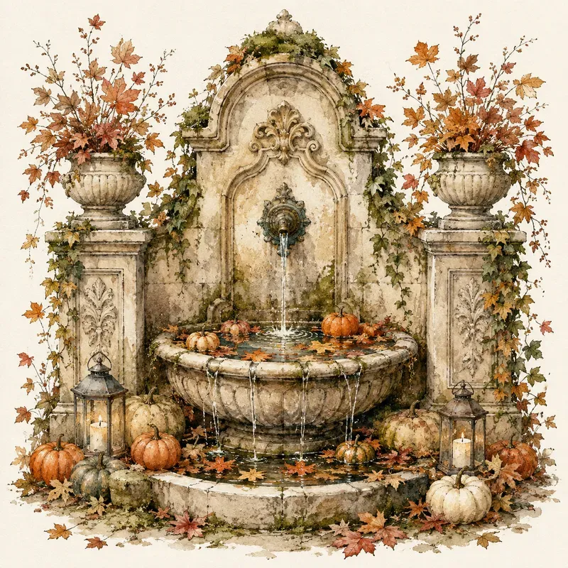 Vintage Autumn Storybook Gardens