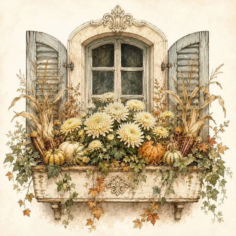 Vintage Autumn Storybook Gardens