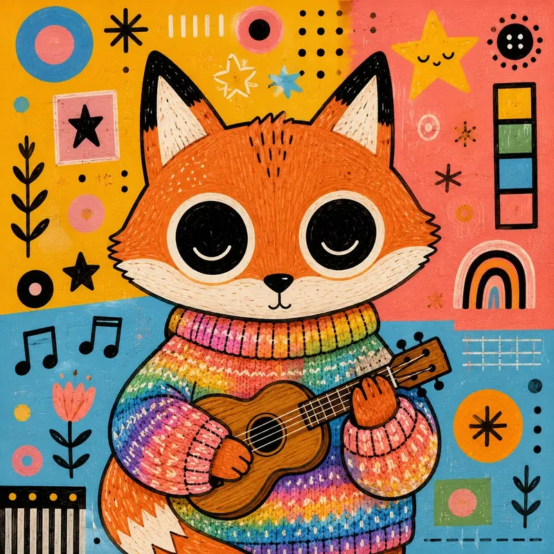 Whimsical Bigeyed Pop Art Characters