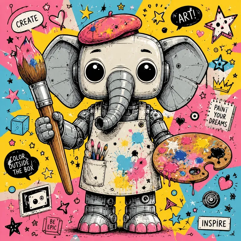 Whimsical Bigeyed Pop Art Characters