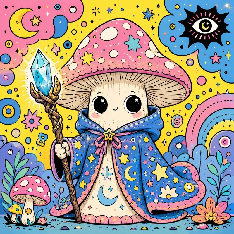 Whimsical Bigeyed Pop Art Characters