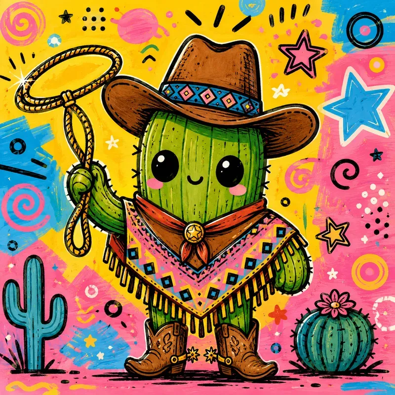 Whimsical Bigeyed Pop Art Characters