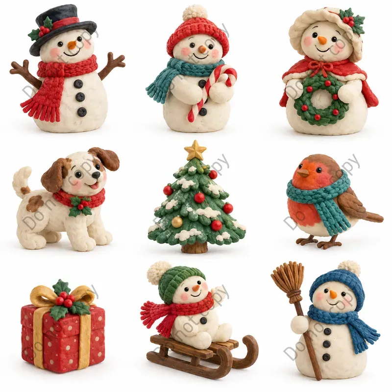Cute Clay Christmas Figure Sets