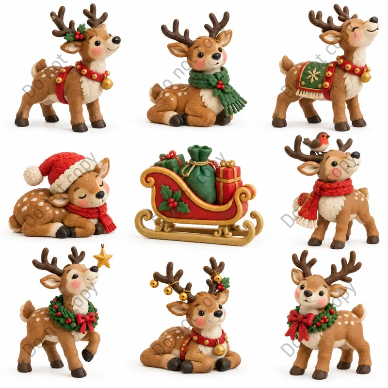 Cute Clay Christmas Figure Sets