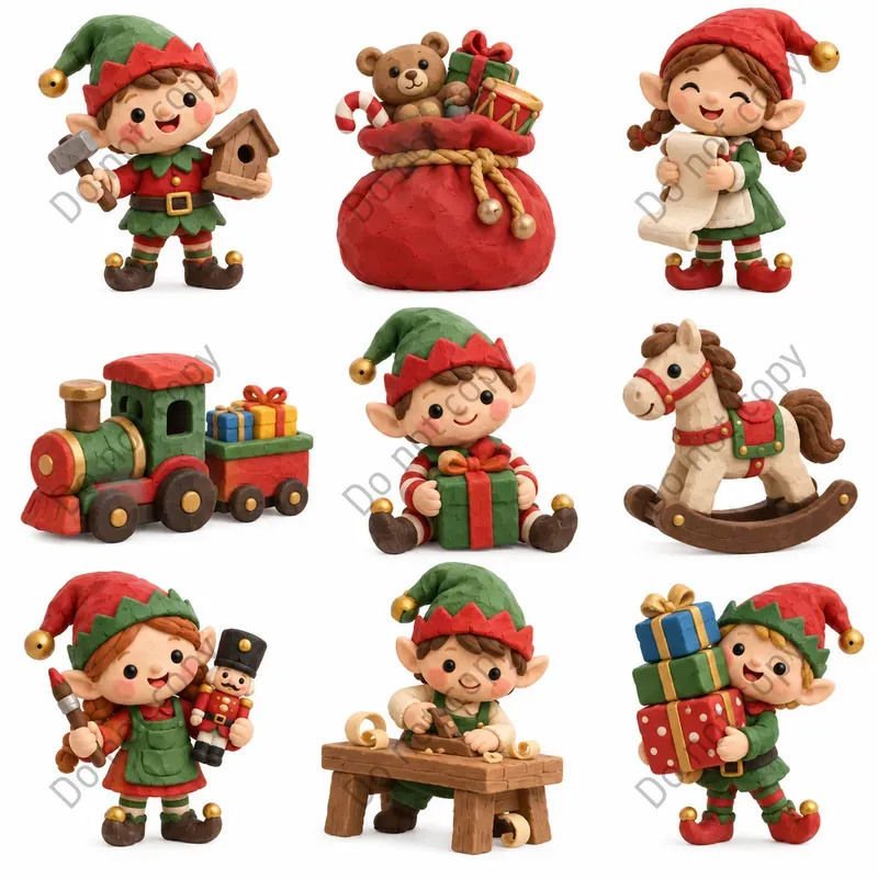Cute Clay Christmas Figure Sets