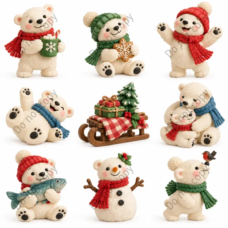 Cute Clay Christmas Figure Sets