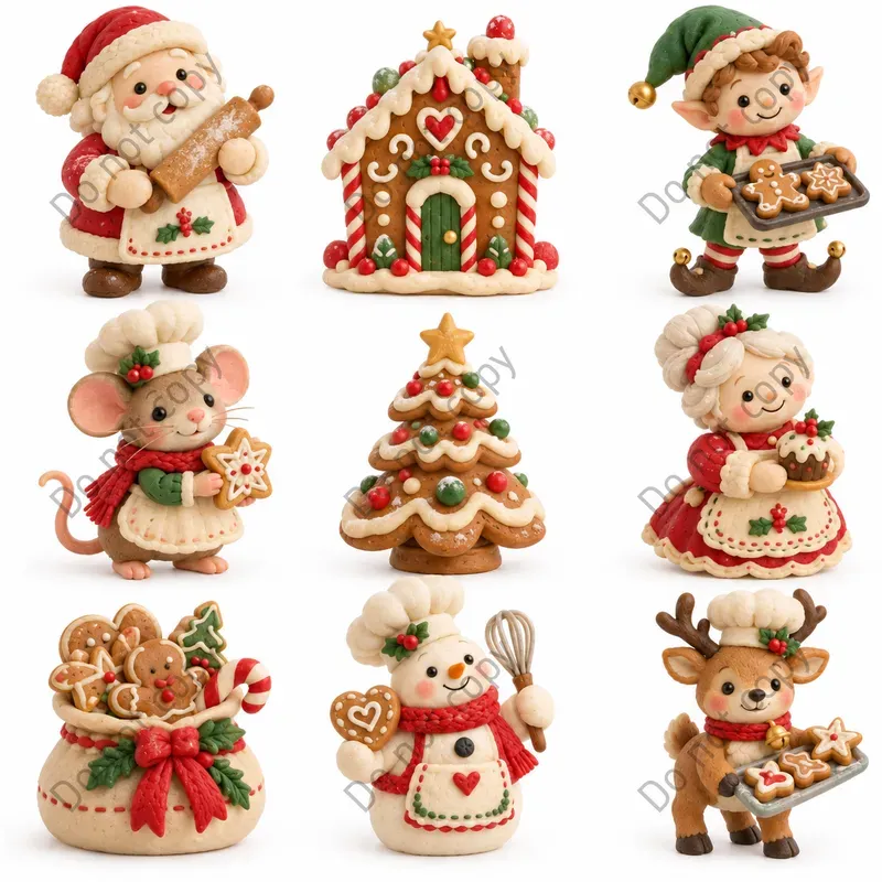 Cute Clay Christmas Figure Sets