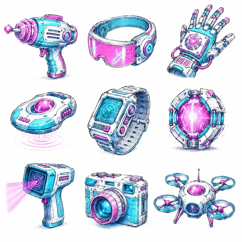Hand Drawn Sketch Icons Studios