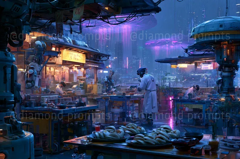 Neon Robot Street Kitchens