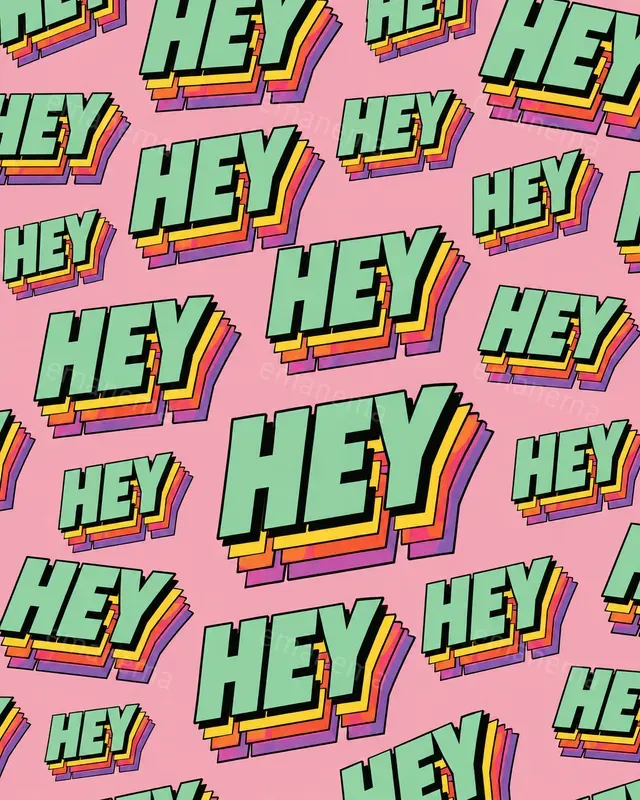 Retro 3D Bold Word Patterns
