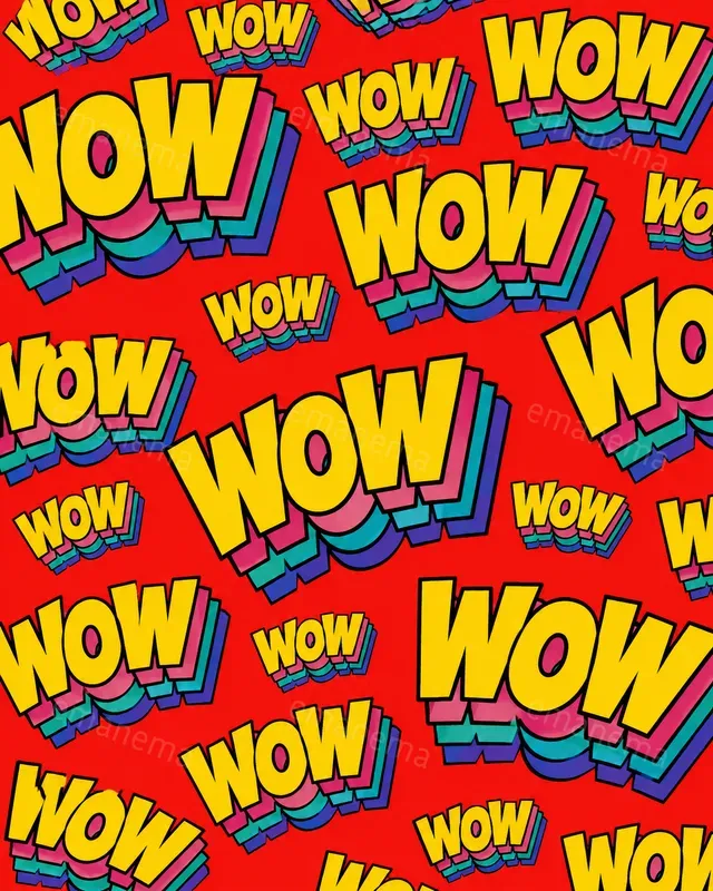 Retro 3D Bold Word Patterns