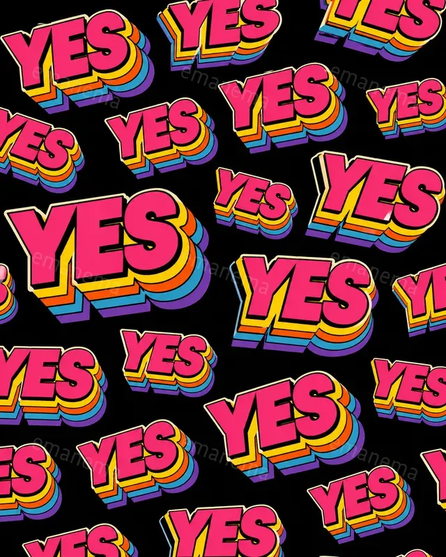 Retro 3D Bold Word Patterns
