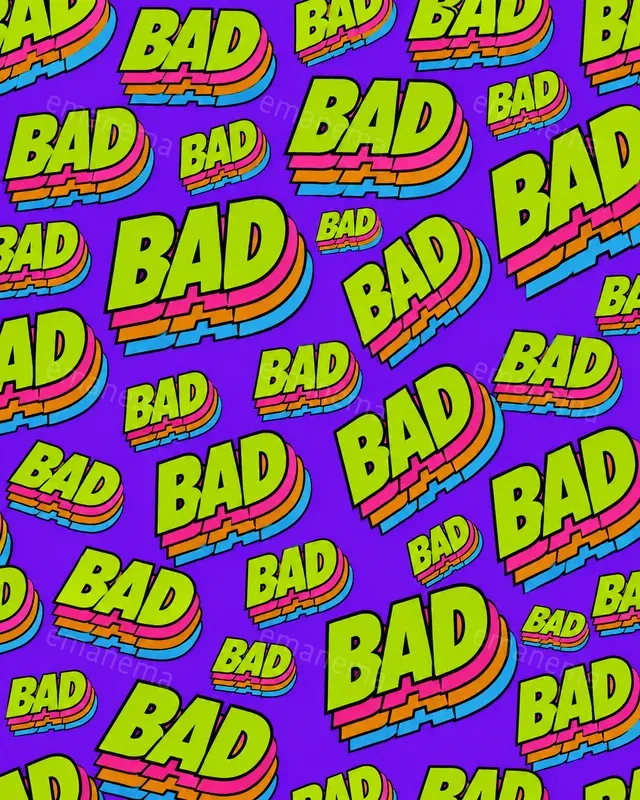 Retro 3D Bold Word Patterns