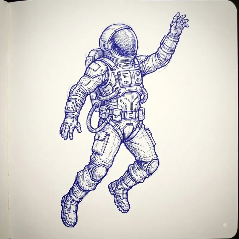 Blue Pen Sketch Art
