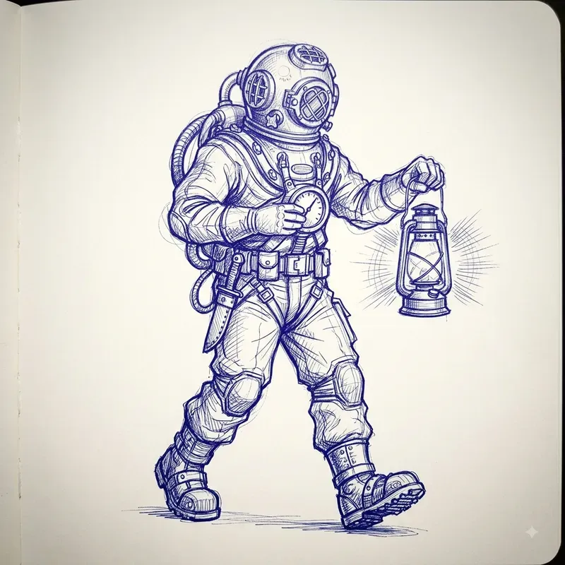 Blue Pen Sketch Art