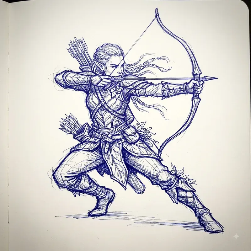 Blue Pen Sketch Art