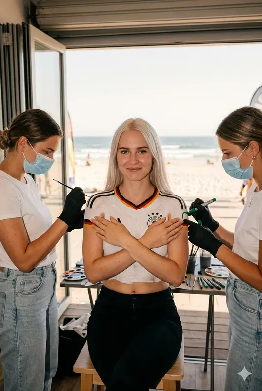 Soccer Jersey Body Paint Girls