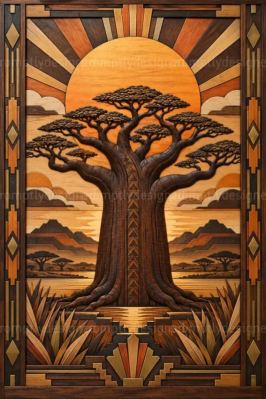 African Carved Wood Wall Art