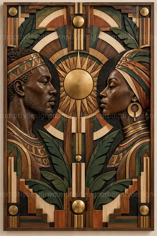 African Carved Wood Wall Art