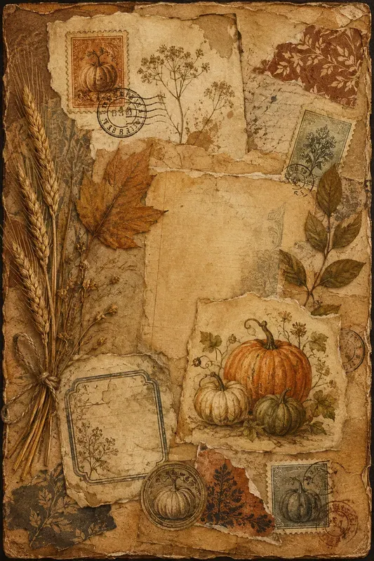 Vintage Autumn Junk Journal Ephemera