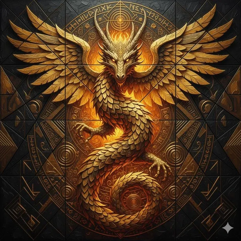 Geometric Impasto Mythic Art