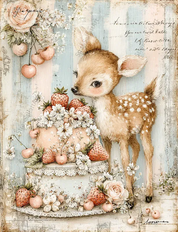 Cottagecore Strawberry Junk Journal Pages