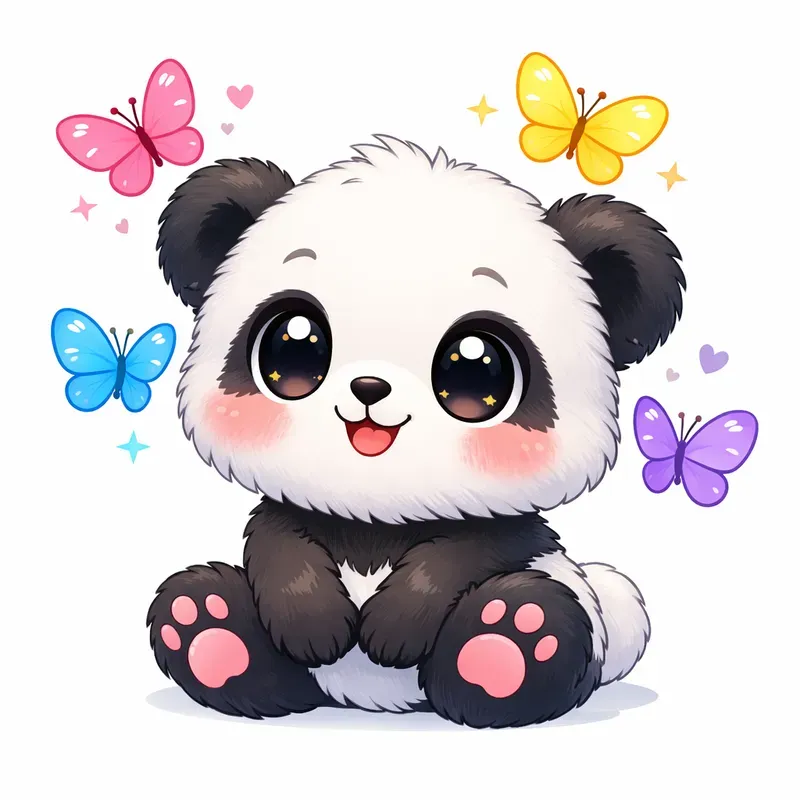 Bright Pastel Chibi Animal Illustrations