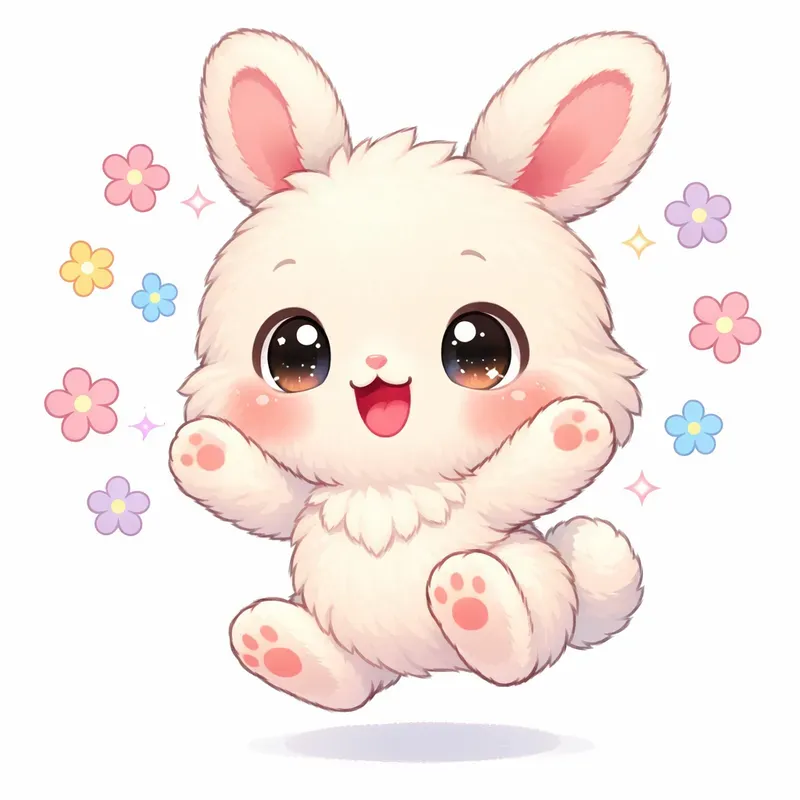 Bright Pastel Chibi Animal Illustrations