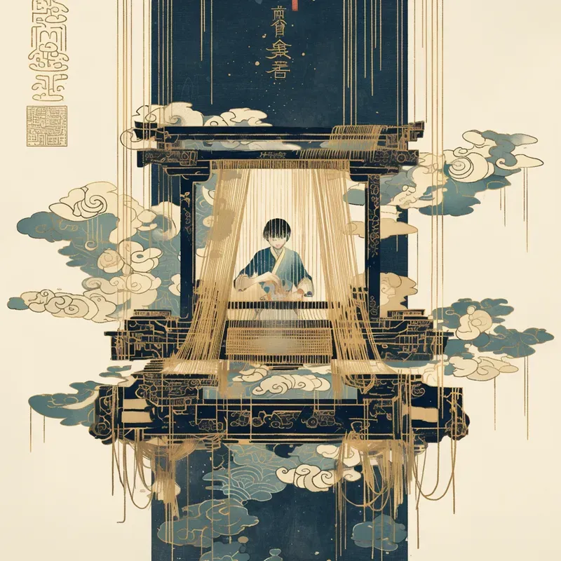 Chinese Deco Moonlit Scenes