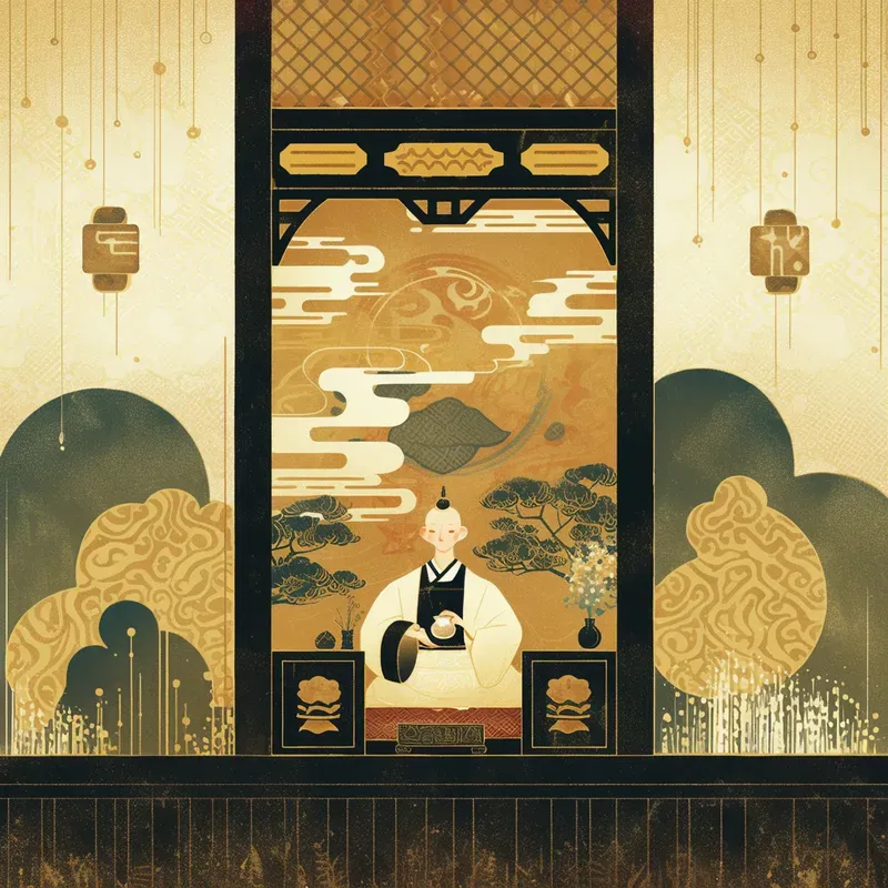 Chinese Deco Moonlit Scenes